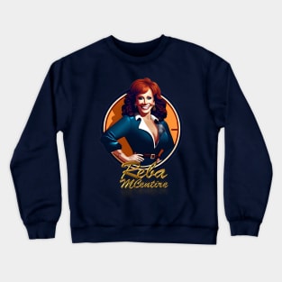 Reba McEntire | Retro Cartoon Gold Text Crewneck Sweatshirt